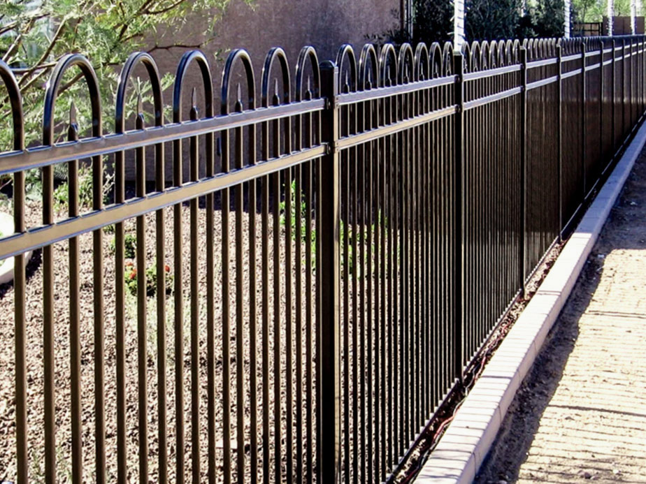 Commercial Ornamental steel fence installation for the Middleborough MA area.