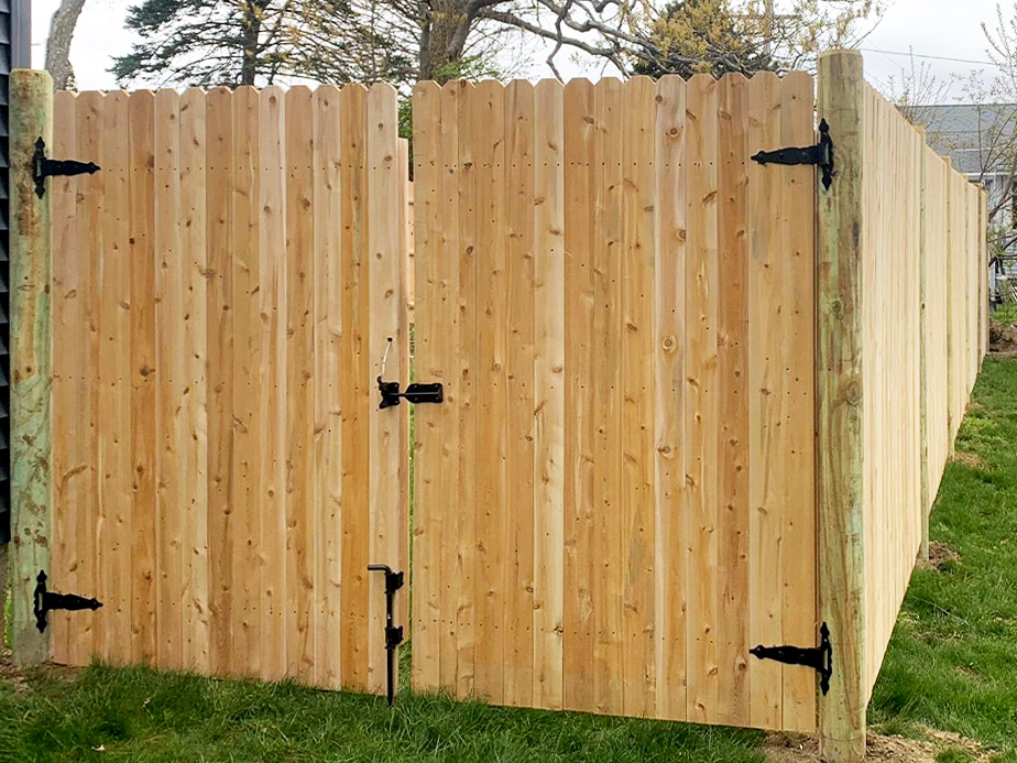 Wood privacy fencing in Middleborough Massachusetts