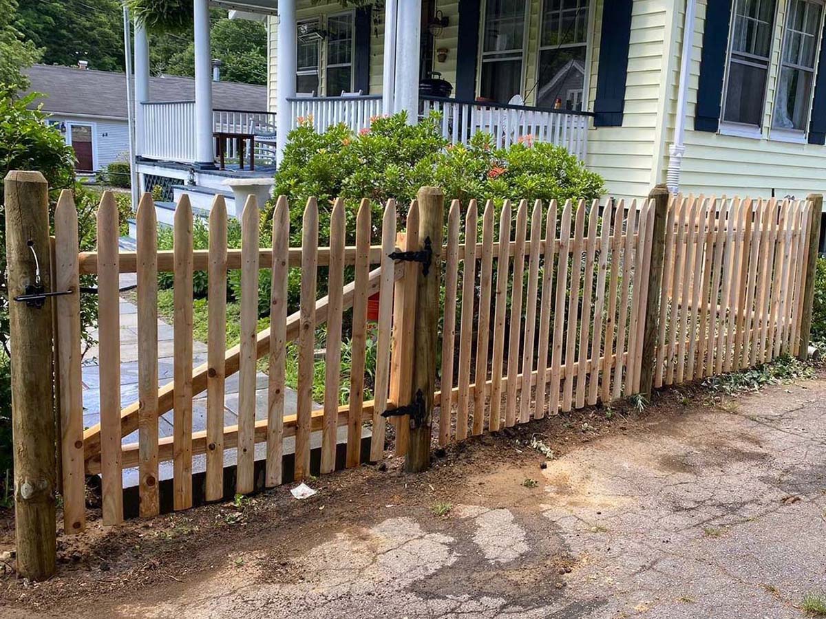 Marion MA picket style wood fence