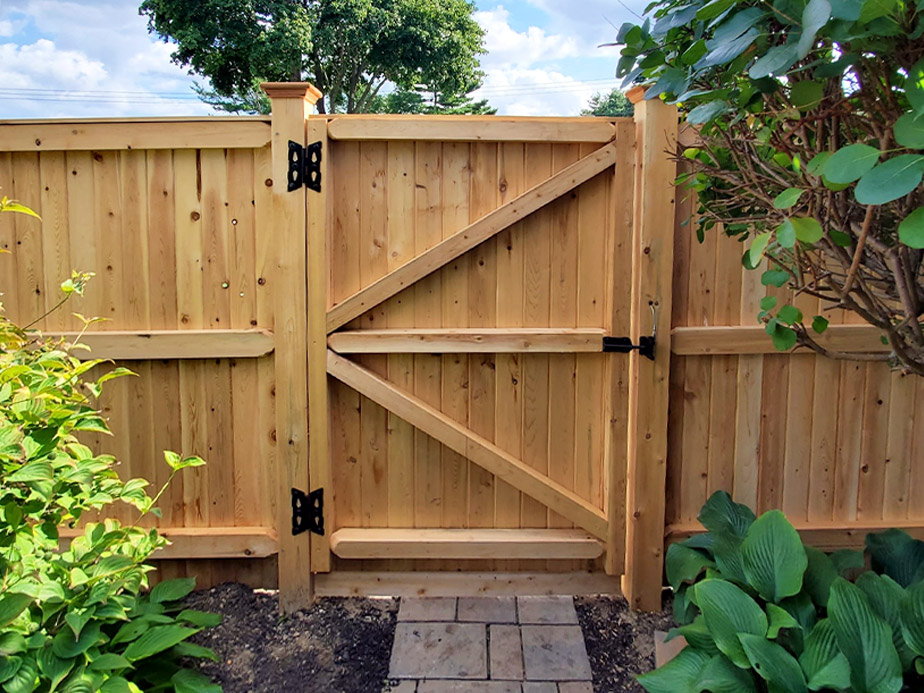 Taunton MA cap and trim style wood fence